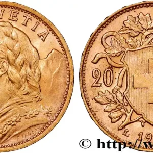 OR, PALLADIUM ET PLATINE INVESTISSEMENT 20 Francs "Vreneli" 1935 Berne fwo_864359 Monde Certifié