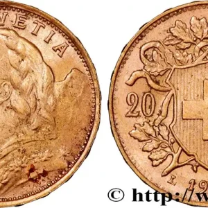 OR, PALLADIUM ET PLATINE INVESTISSEMENT 20 Francs "Vreneli" 1935 Berne fwo_864360 Monde Petit Prix