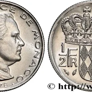 MONACO 1/2 Franc Rainier III 1978 Paris fwo_870146 Monde Must-Have