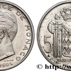 MONACO 5 Francs Rainier III 1960 Paris fwo_870811 Monde Marque