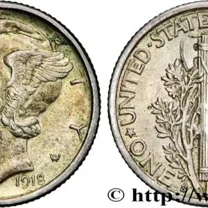 ÉTATS-UNIS D'AMÉRIQUE 1 Dime Mercury 1918 San Francisco - S fwo_870817 Monde Commander Vite