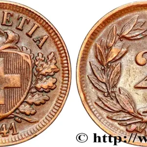 SUISSE 2 Centimes (Rappen) croix suisse 1941 Berne - B fwo_870818 Monde Artisanat