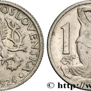 TCHÉCOSLOVAQUIE 1 Koruna 1924 Kremnica fwo_870836 Monde Authentique