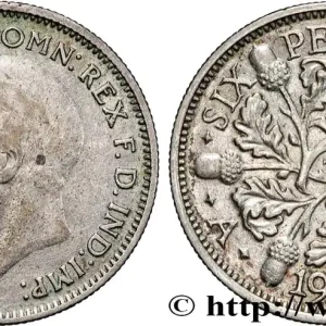 Livraison Gratuite ROYAUME-UNI 6 Pence Georges V 1934 fwo_870838 Monde