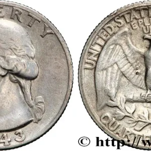 ÉTATS-UNIS D'AMÉRIQUE 1/4 Dollar Georges Washington 1943 San Francisco - S fwo_870844 Monde Authentique