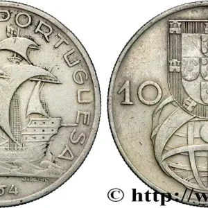 PORTUGAL 10 Escudos 1954 fwo_870999 Monde Fait Main