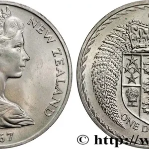 NOUVELLE-ZÉLANDE 1 Dollar Elisabeth II 1967 Royal British Mint fwo_871133 Monde Réduction