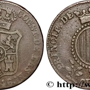 ESPAGNE - CATALOGNE 3 Quartos frappe au nom d’Isabelle II / écu de Catalogne 1846 Catalogne fwo_871217 Monde Populaire