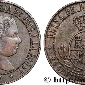 Premium ESPAGNE 2 1/2 Centimos de Escudo Isabelle II 1867 Oeschger Mesdach & CO fwo_871219 Monde