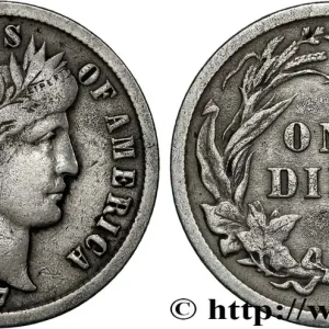 Usine Directe ÉTATS-UNIS D'AMÉRIQUE 1 Dime Barber 1907 San Francisco fwo_872241 Monde