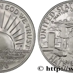 ÉTATS-UNIS D'AMÉRIQUE 1/2 Dollar Proof statue de la Liberté / immigrants 1986 San Francisco fwo_850179 Monde Prix Cassé