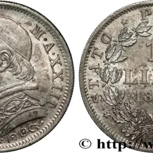 Top Qualité ITALIE - ÉTATS DU PAPE - PIE IX (Jean-Marie Mastai Ferretti) 1 Lira an XXIII 1868 Rome fwo_852156 Monde