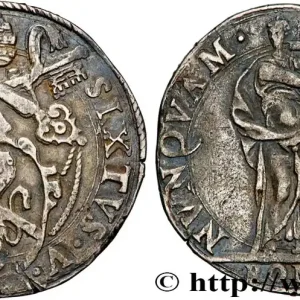 ITALIE - ÉTATS DU PAPE - SIXTE V (Félix Peretti de Grottammare) Teston an I n.d. Rome fwo_864229 Monde Produit De Marque