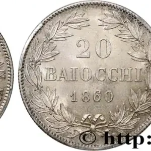 Bon Plan ITALIE - ÉTATS DU PAPE - PIE IX (Jean-Marie Mastai Ferretti) 20 Baiocchi an XV 1860 Rome fwo_867420 Monde