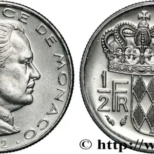 Authentique MONACO 1/2 Franc Rainier III 1982 Paris fwo_870148 Monde
