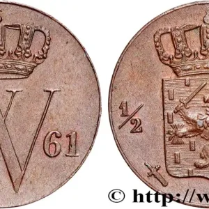 PAYS-BAS 1/2 Cent Guillaume III 1861 Utrecht fwo_870754 Monde Seulement Aujourd’hui