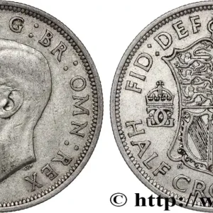Livraison Mondiale ROYAUME-UNI 1/2 Crown Georges VI 1937 fwo_822403 Monde