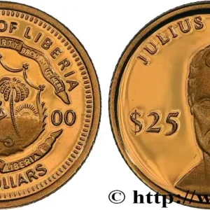 Prix Réduit LIBERIA 25 Dollars Proof Jules César 2000 fwo_829512 Monde