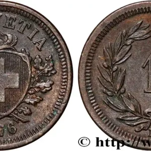 SUISSE - CONFÉDÉRATION HELVÉTIQUE 1 rappen 1876 Berne fwo_835981 Monde Top Vente