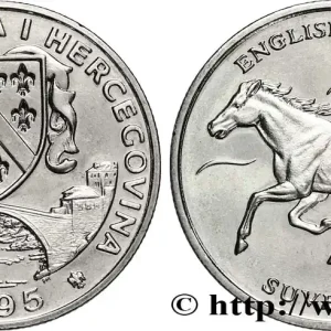 BOSNIE HERZÉGOVINE 1 Suverena Proof cheval anglais 1995 fwo_844066 Monde Authentique