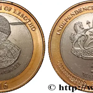 Achetez Aujourd’hui LESOTHO 5 Maloti Letsie III - 50e anniversaire de l’indépendance 2016 fwo_849632 Monde