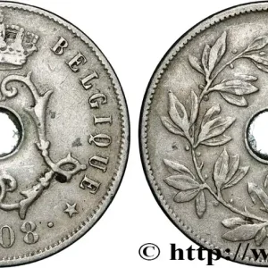 Prix Bas BELGIQUE 25 Centimes Léopold II 1908 fwo_858253 Monde