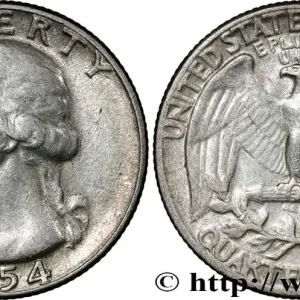 Marque ÉTATS-UNIS D'AMÉRIQUE 1/4 Dollar Georges Washington 1954 Philadelphie fwo_858794 Monde