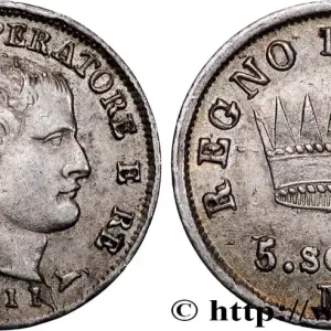 Populaire ITALIE - ROYAUME D'ITALIE - NAPOLÉON Ier 5 Soldi Napoléon Empereur et Roi d’Italie 1811 Milan - M fwo_859376 Monde