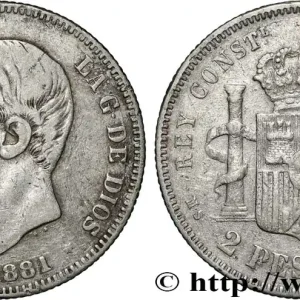Prix Promo ESPAGNE 2 Pesetas Alphonse XII 1881 fwo_865305 Monde