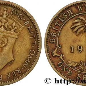 Original AFRIQUE OCCIDENTALE BRITANNIQUE 1 Shilling Georges VI 1939 Londres fwo_866699 Monde