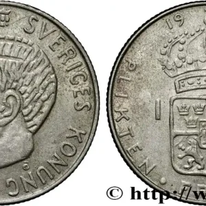 SUÈDE 1 Krona Gustave VI 1963 fwo_866807 Monde Gros Lot