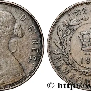 Haute Qualité TERRE-NEUVE 1 Cent Terre Neuve Victoria 1876 fwo_867449 Monde