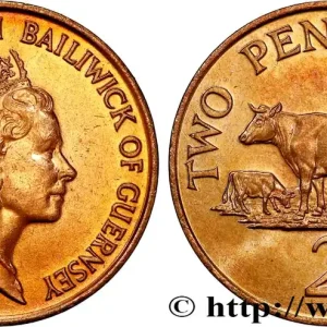 GUERNESEY 2 Pence Elisabeth II 1990 fwo_761137 Monde En Vogue