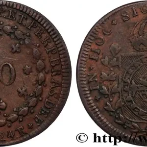 Authentique BRÉSIL 20 Réis Pierre Ier du Brésil 1824 Rio de Janeiro fwo_821747 Monde