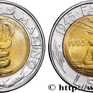 SAINT-MARIN 500 Lire FAO : bannière Libertas / enfant au pied d’un épi de blé 1995 Rome - R fwo_837745 Monde Solde