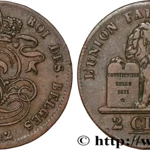 BELGIQUE 2 Centimes lion monogramme de Léopold Ier 1842 fwo_847978 Monde Nouveauté