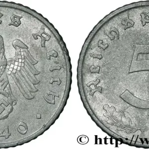ALLEMAGNE 5 Reichspfennig aigle surmontant une swastika 1940 Stuttgart fwo_854488 Monde Offre Du Jour