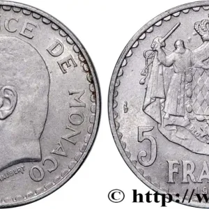 MONACO 5 Francs Louis II 1945 Paris fwo_859066 Monde Nouveauté
