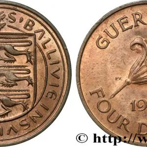 Réduction GUERNESEY 4 Doubles Baillage de Guernesey 1956 fwo_860489 Monde