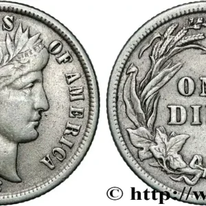 Original ÉTATS-UNIS D'AMÉRIQUE 1 Dime Barber 1916 Philadelphie fwo_861211 Monde
