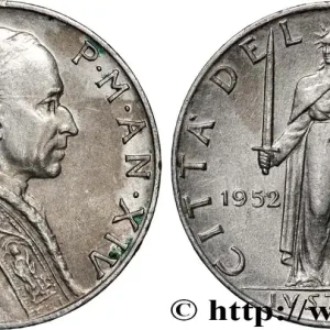 VATICAN ET ÉTATS PONTIFICAUX 5 Lire Pie XII an XIV 1952 Rome - R fwo_862591 Monde Exclusif