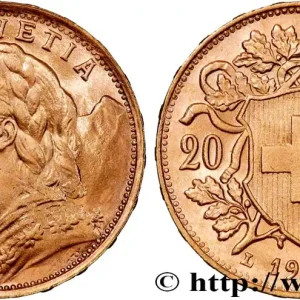 Exclusif OR, PALLADIUM ET PLATINE INVESTISSEMENT 20 Francs "Vreneli" 1935 Berne fwo_864372 Monde