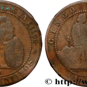 ESPAGNE 5 Centimos “ESPAÑA” 1870 Oeschger Mesdach & CO fwo_865077 Monde Fait Main