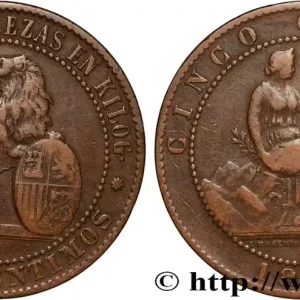 Offre Du Jour ESPAGNE 5 Centimos “ESPAÑA” 1870 Oeschger Mesdach & CO fwo_873784 Monde