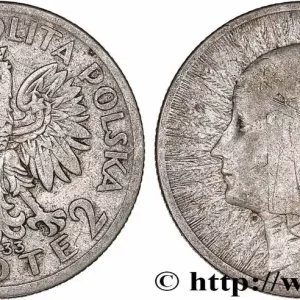 Livraison Mondiale POLOGNE 2 Zlote reine Jadwiga 1933 Varsovie fwo_777689 Monde