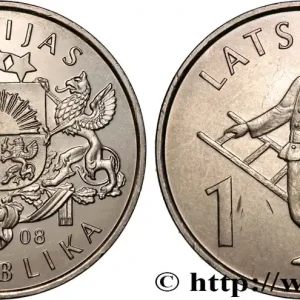 Expédition Rapide LETTONIE 1 Lats emblème / ramoneur 2008 Rahapaja Oyfwo_821464 Monde