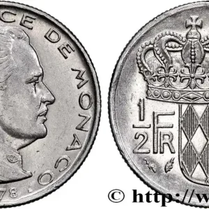 MONACO 1/2 Franc Rainier III 1978 Paris fwo_833166 Monde Solde