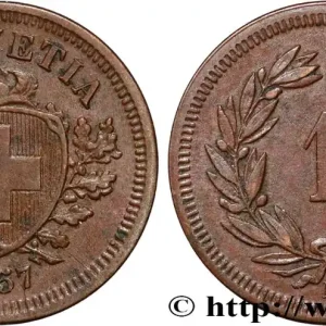 SUISSE 1 Centime (Rappen) 1857 Berne fwo_835895 Monde Expédié Aujourd’hui