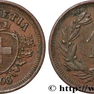 SUISSE 1 Centime (Rappen) Croix Suisse 1908 Berne - B fwo_836157 Monde Livraison Mondiale