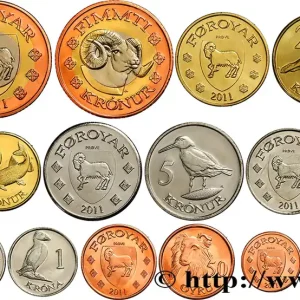 ÎLES FEROE Lot de 8 épreuves 25 & 50 Oyru, 1, 2, 5, 10, 20 et 50 Kronur 2011 fwo_845927 Monde Premium